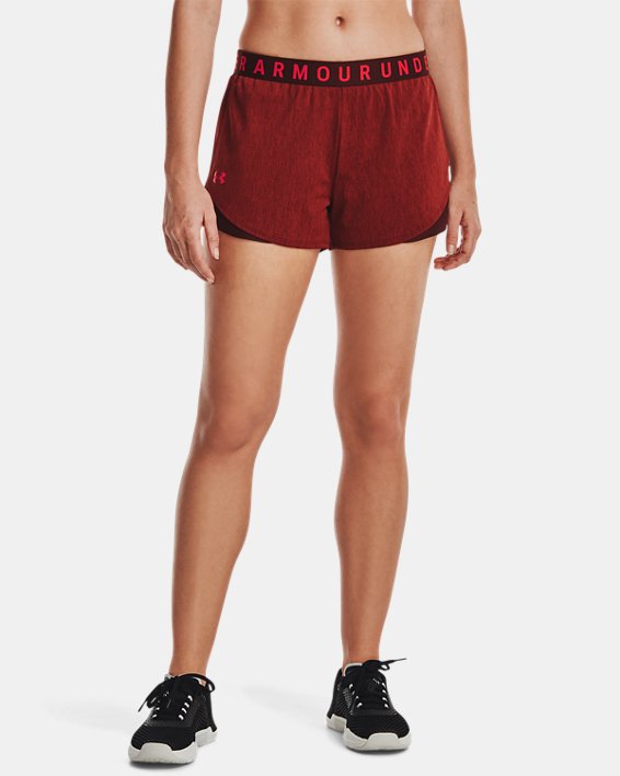 Short UA Play Up 3.0 Twist pour femme Under Armour en coloris Rouge Femme Vêtements Shorts Mini shorts 